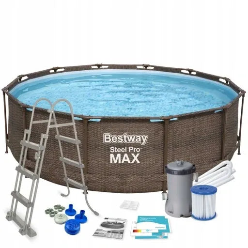 BASEN OGRODOWY STELAŻOWY Z POMPĄ 305 X 76 CM FULL ZESTAW 18W1 BESTWAY