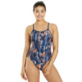 Catalyst Thin Strap One Piece Swimsuit Navy-Orange
